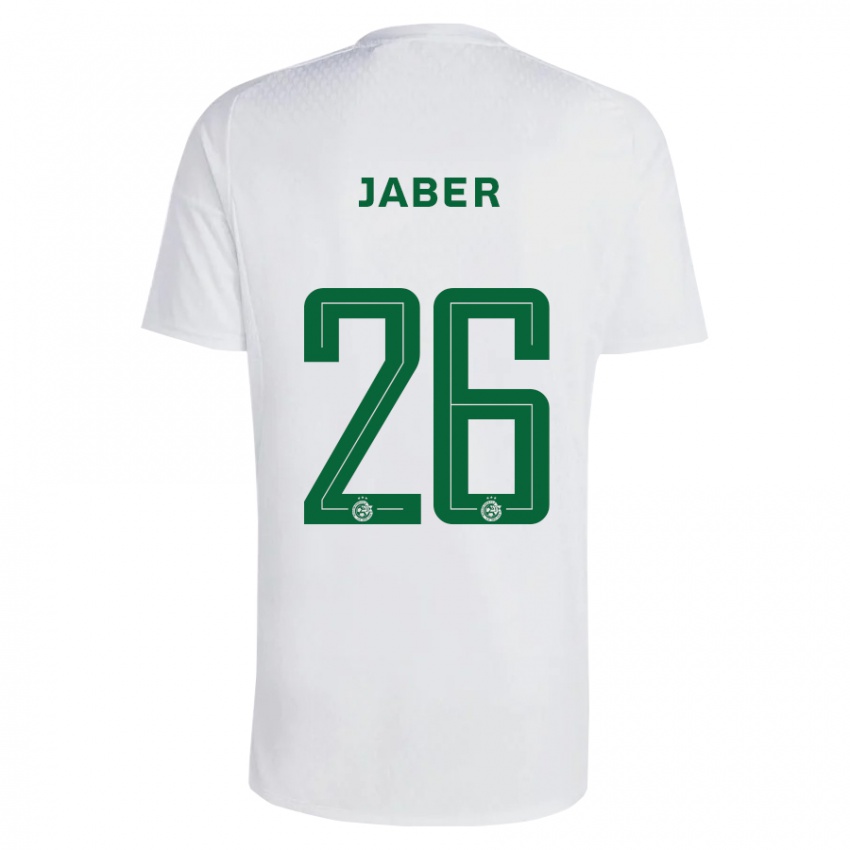 Gyermek Mahmoud Jaber #26 Zöldes-Kék Idegenbeli Jersey 2023/24 Mez Póló Ing