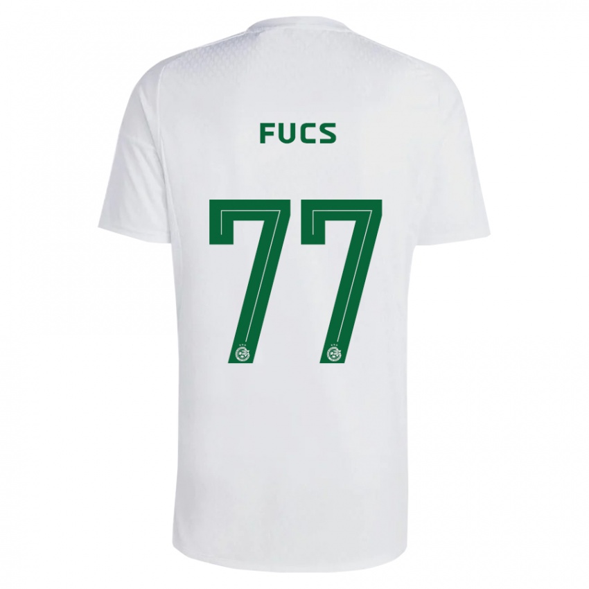 Gyermek Roee Fucs #77 Zöldes-Kék Idegenbeli Jersey 2023/24 Mez Póló Ing