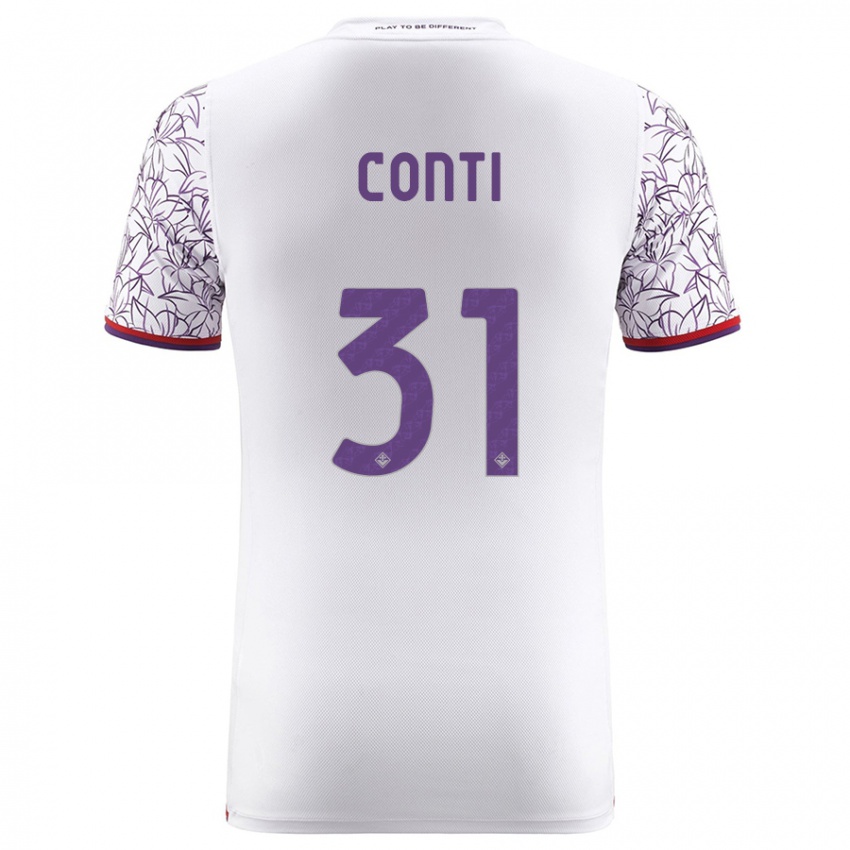 Gyermek Gabriele Conti #31 Fehér Idegenbeli Jersey 2023/24 Mez Póló Ing