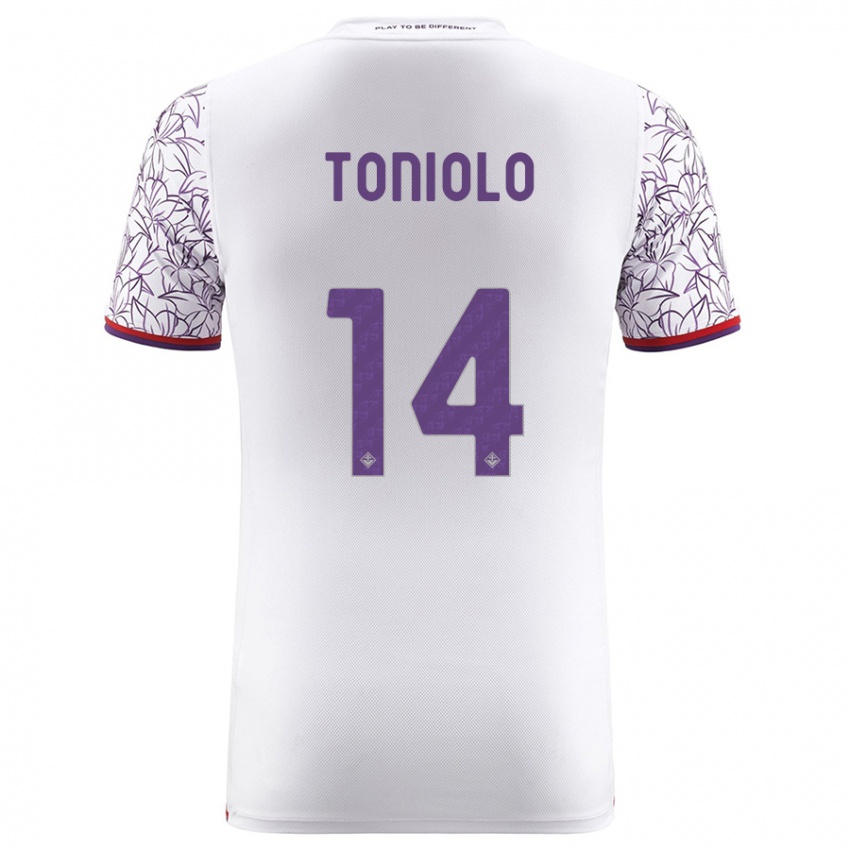 Gyermek Martina Toniolo #14 Fehér Idegenbeli Jersey 2023/24 Mez Póló Ing