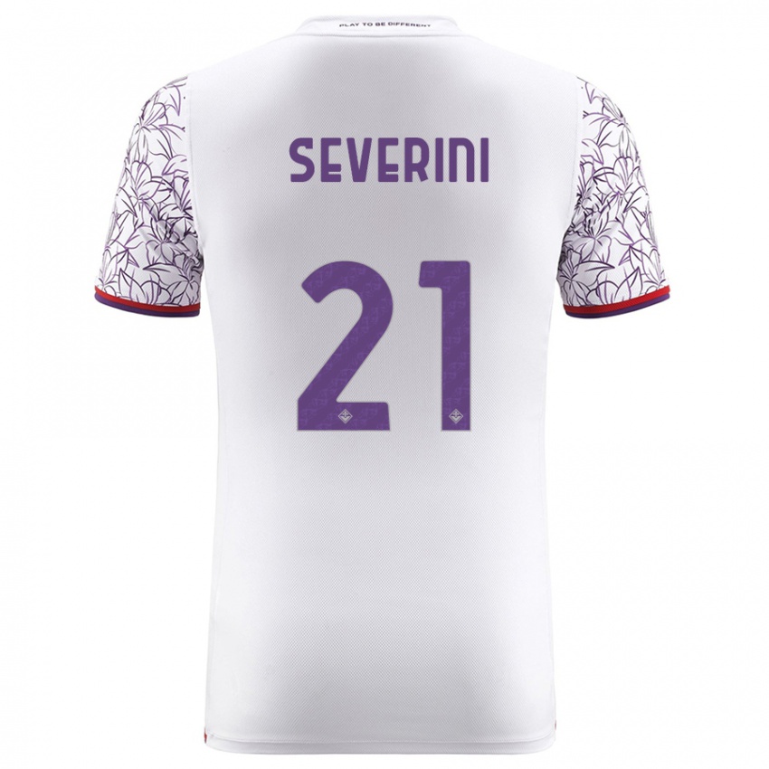 Gyermek Emma Severini #21 Fehér Idegenbeli Jersey 2023/24 Mez Póló Ing