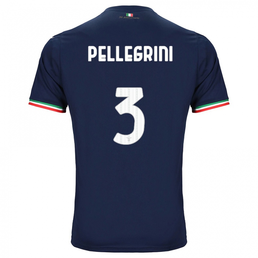 Gyermek Luca Pellegrini #3 Haditengerészet Idegenbeli Jersey 2023/24 Mez Póló Ing