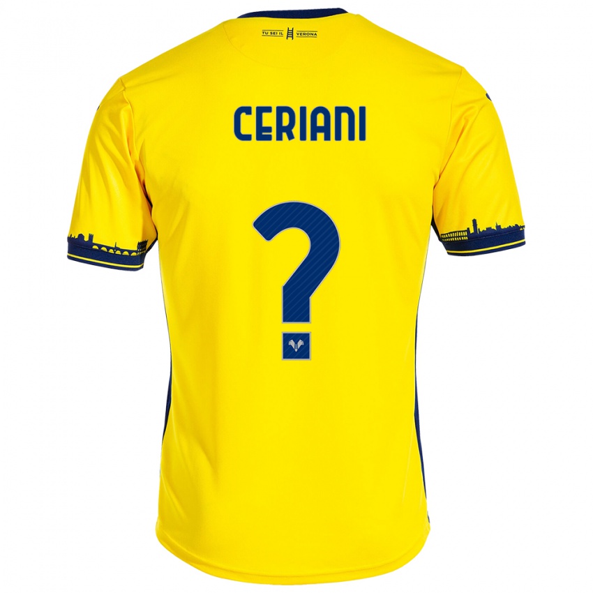 Gyermek Filippo Ceriani #0 Sárga Idegenbeli Jersey 2023/24 Mez Póló Ing