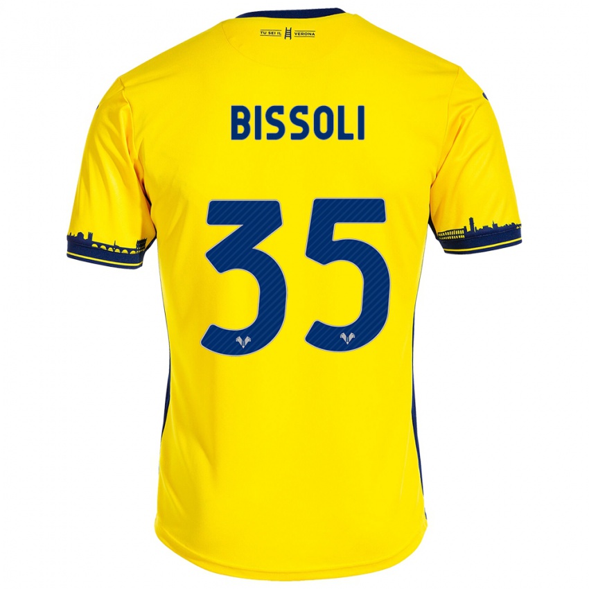 Gyermek Noemí Bissoli #35 Sárga Idegenbeli Jersey 2023/24 Mez Póló Ing