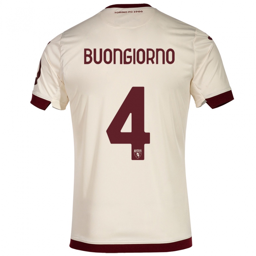 Gyermek Alessandro Buongiorno #4 Pezsgő Idegenbeli Jersey 2023/24 Mez Póló Ing