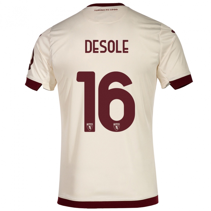 Gyermek Fabio Desole #16 Pezsgő Idegenbeli Jersey 2023/24 Mez Póló Ing