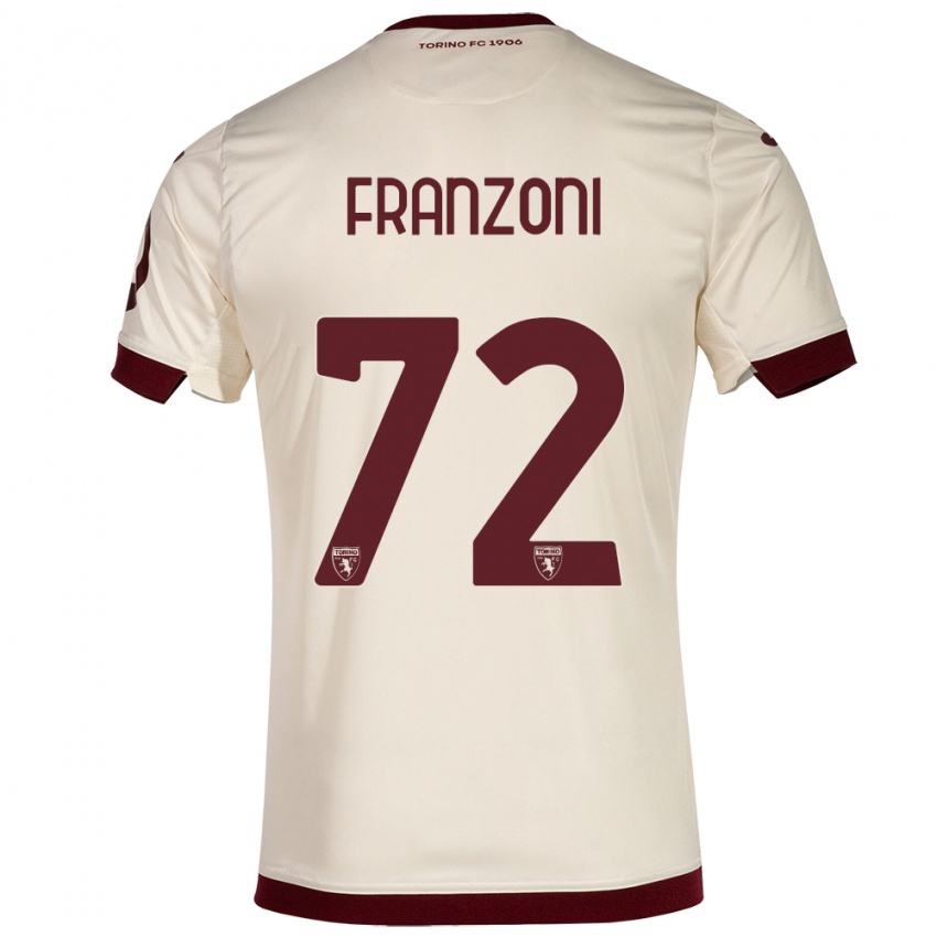 Gyermek Nicolò Franzoni #72 Pezsgő Idegenbeli Jersey 2023/24 Mez Póló Ing