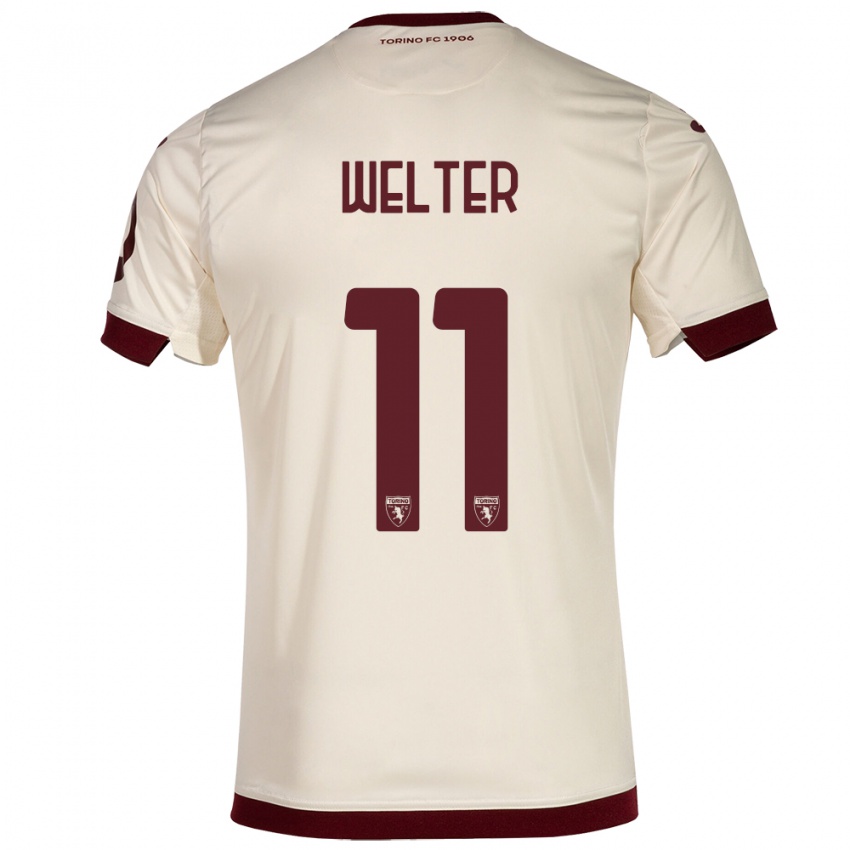 Gyermek Francesca Welter #11 Pezsgő Idegenbeli Jersey 2023/24 Mez Póló Ing