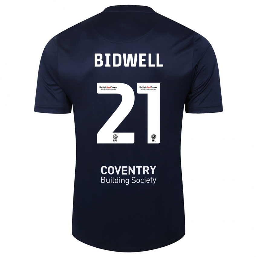 Gyermek Jake Bidwell #21 Vörös Haditengerészet Idegenbeli Jersey 2023/24 Mez Póló Ing