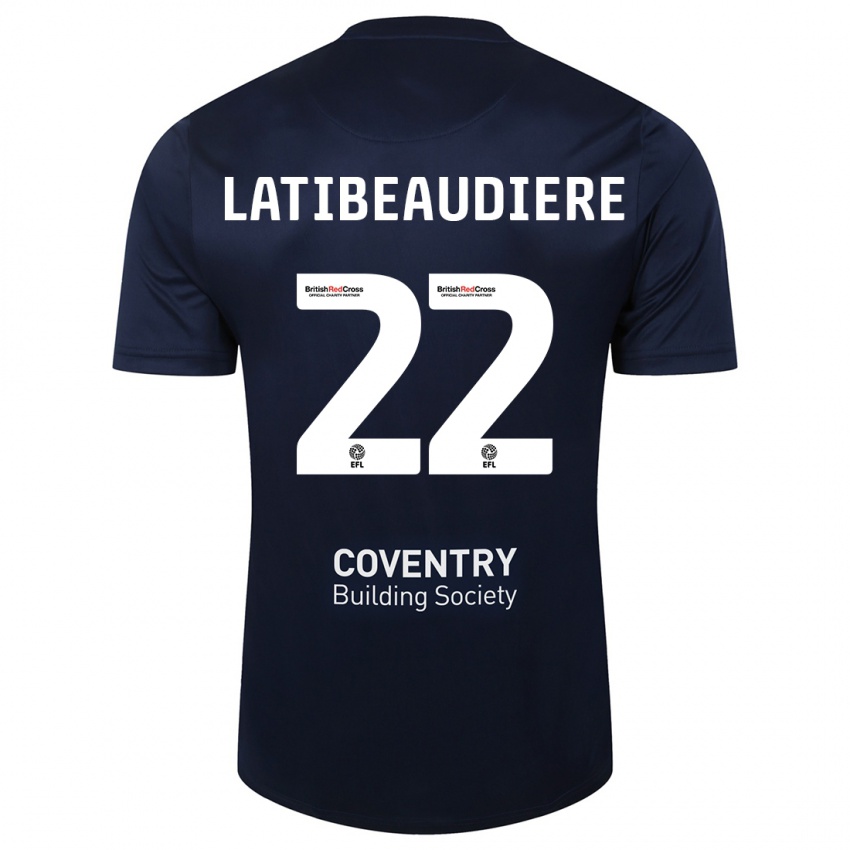 Gyermek Joel Latibeaudiere #22 Vörös Haditengerészet Idegenbeli Jersey 2023/24 Mez Póló Ing