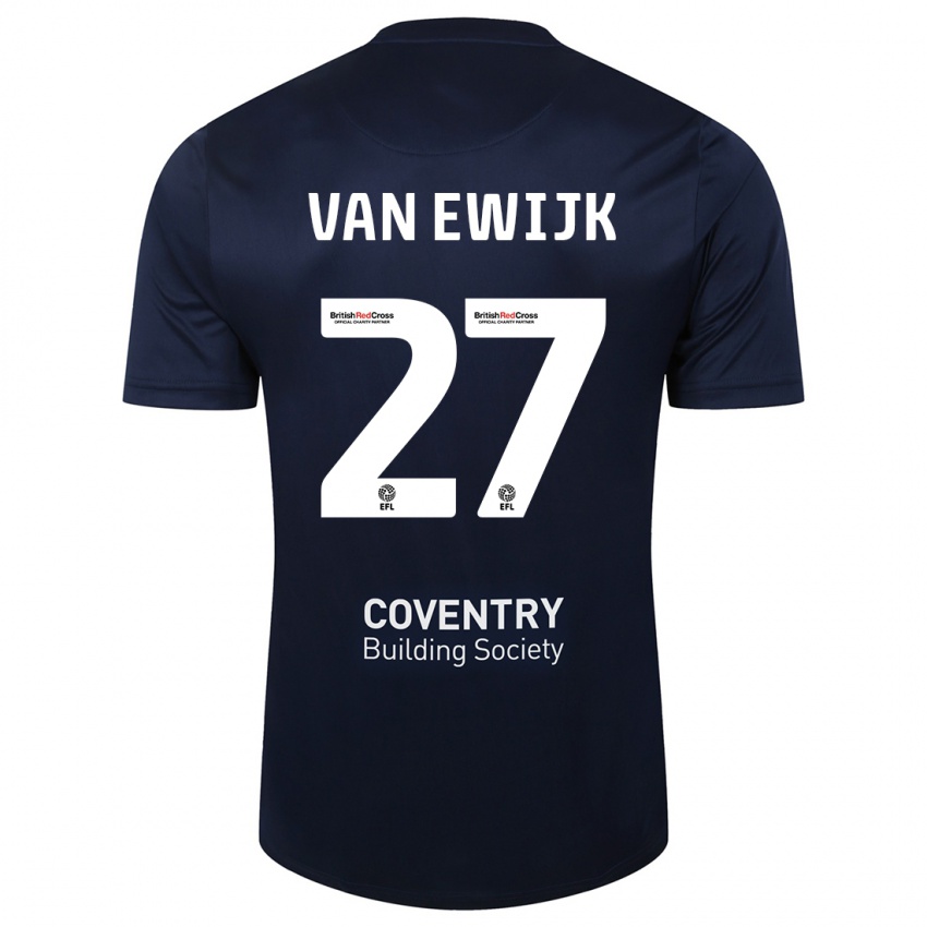 Gyermek Milan Van Ewijk #27 Vörös Haditengerészet Idegenbeli Jersey 2023/24 Mez Póló Ing