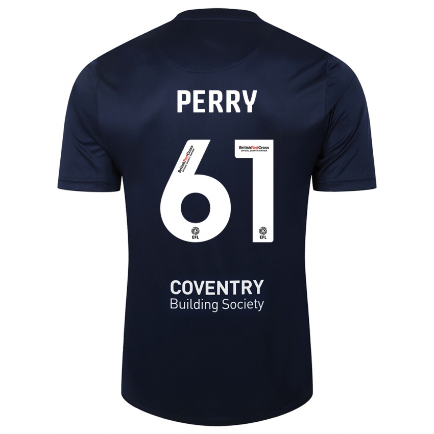 Gyermek Callum Perry #61 Vörös Haditengerészet Idegenbeli Jersey 2023/24 Mez Póló Ing