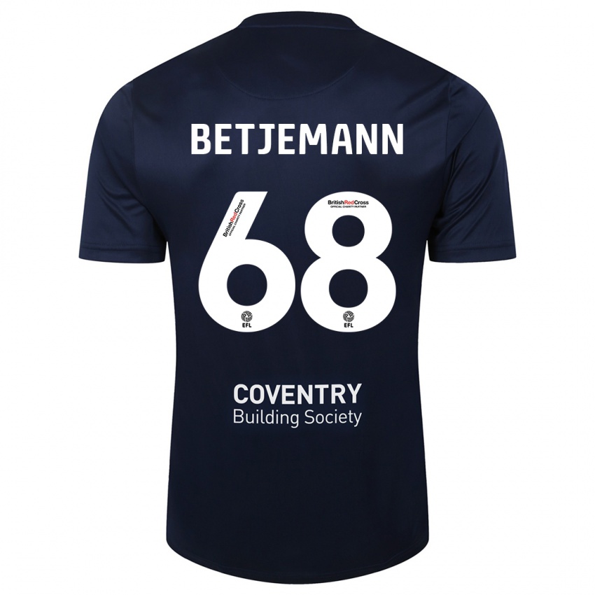 Gyermek Elliot Betjemann #68 Vörös Haditengerészet Idegenbeli Jersey 2023/24 Mez Póló Ing