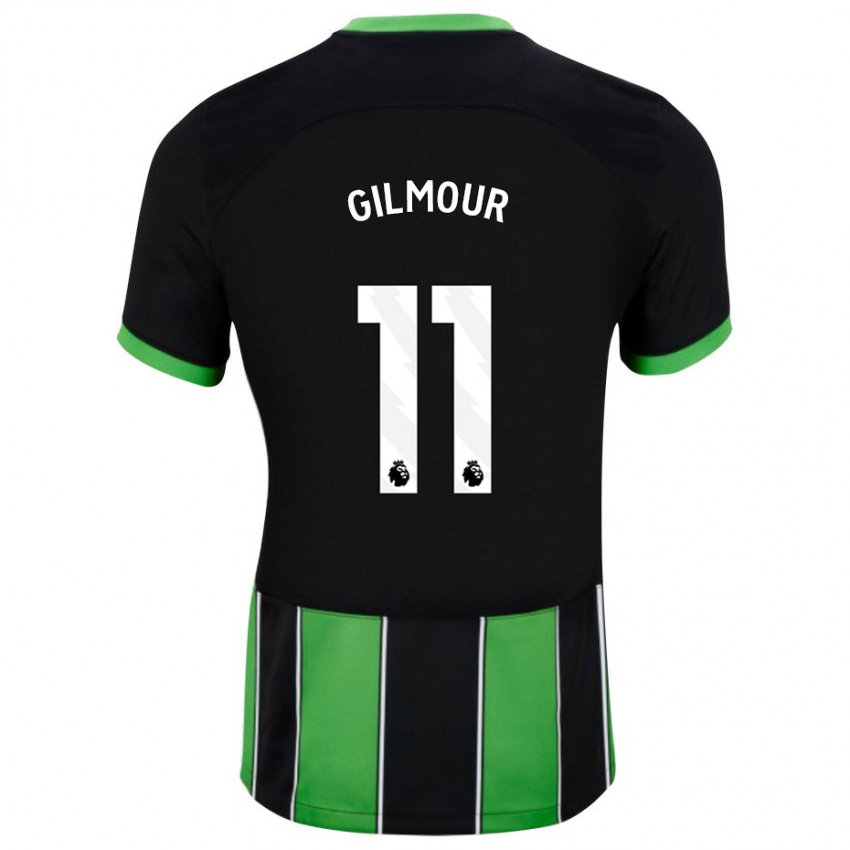 Gyermek Billy Gilmour #11 Fekete Zöld Idegenbeli Jersey 2023/24 Mez Póló Ing