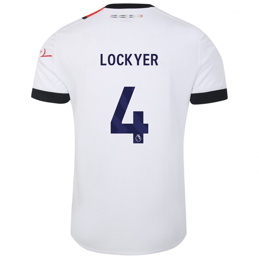 Gyermek Tom Lockyer #4 Fehér Idegenbeli Jersey 2023/24 Mez Póló Ing