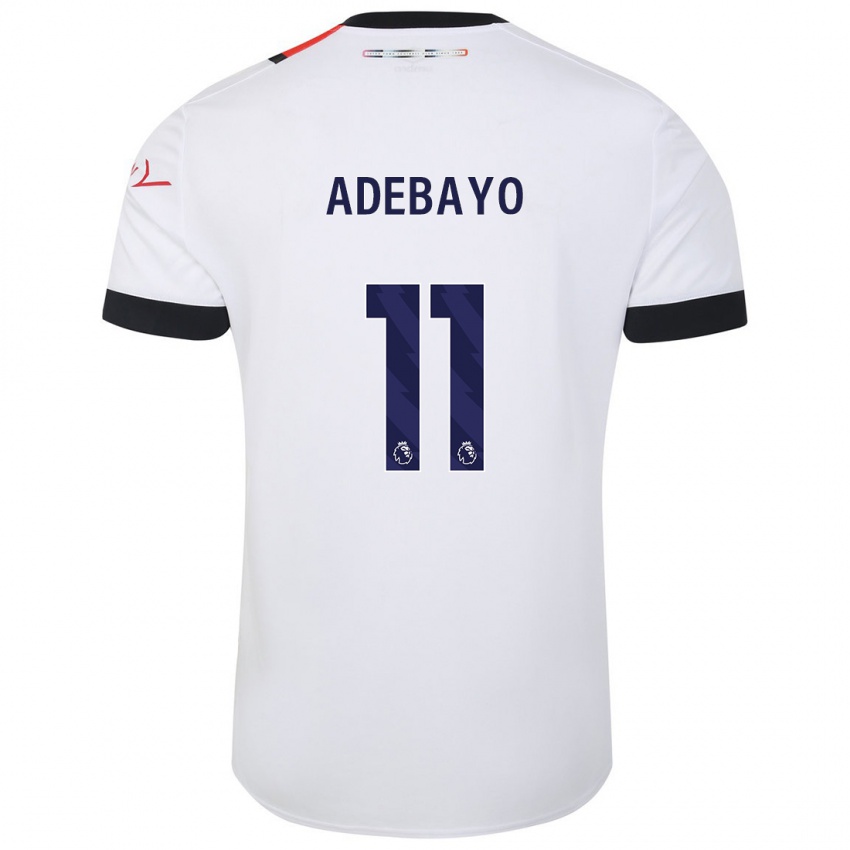 Gyermek Elijah Adebayo #11 Fehér Idegenbeli Jersey 2023/24 Mez Póló Ing