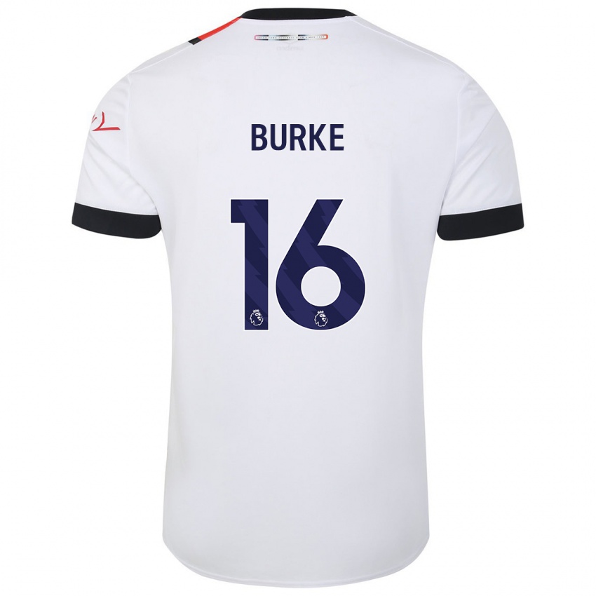 Gyermek Reece Burke #16 Fehér Idegenbeli Jersey 2023/24 Mez Póló Ing