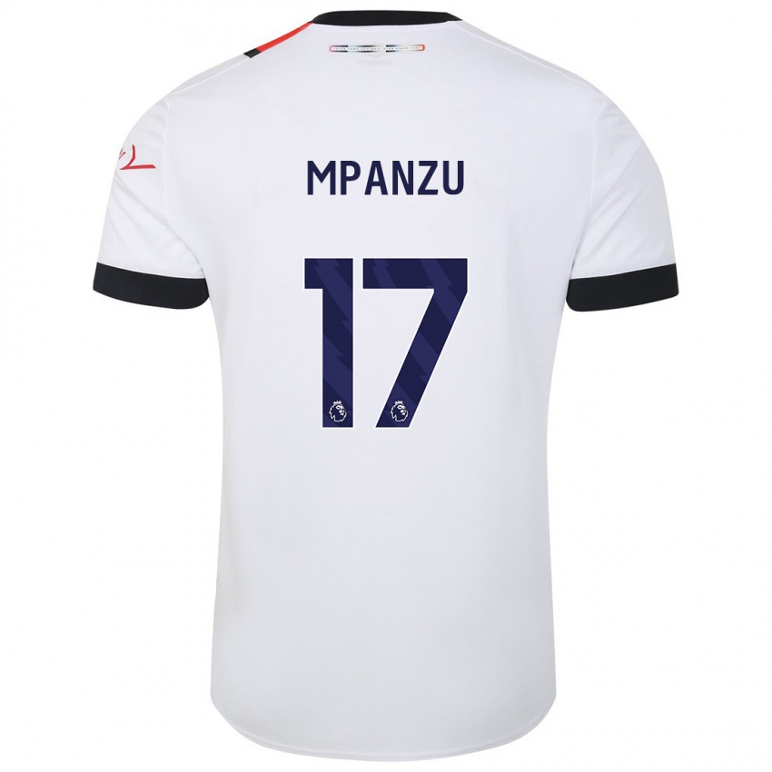 Gyermek Pelly Ruddock Mpanzu #17 Fehér Idegenbeli Jersey 2023/24 Mez Póló Ing