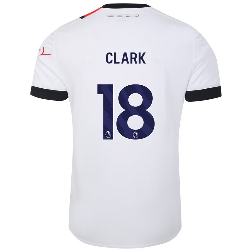 Gyermek Jordan Clark #18 Fehér Idegenbeli Jersey 2023/24 Mez Póló Ing