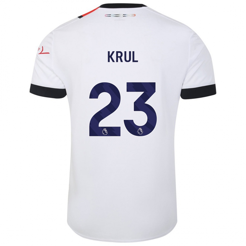 Gyermek Tim Krul #23 Fehér Idegenbeli Jersey 2023/24 Mez Póló Ing