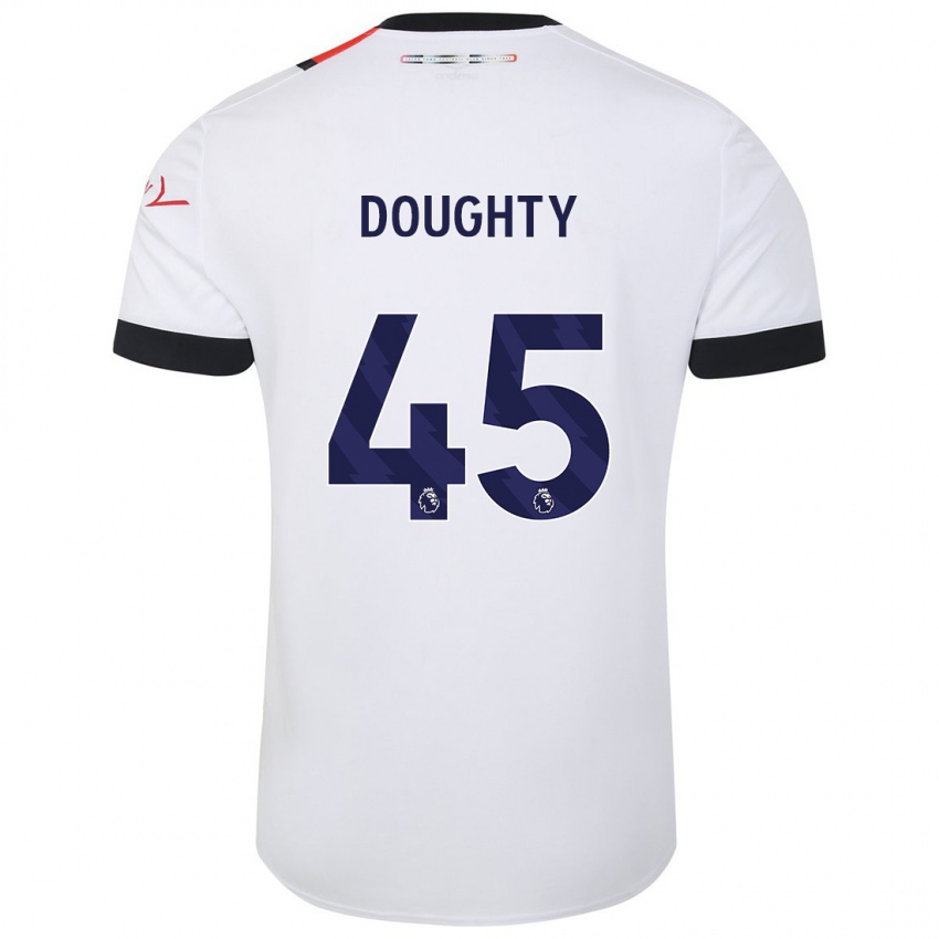 Gyermek Alfie Doughty #45 Fehér Idegenbeli Jersey 2023/24 Mez Póló Ing