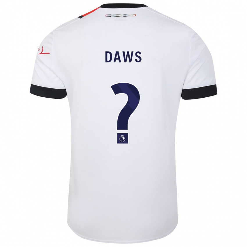 Gyermek Marcus Daws #0 Fehér Idegenbeli Jersey 2023/24 Mez Póló Ing