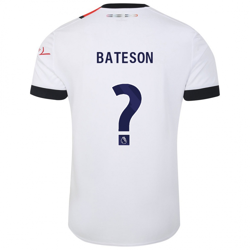 Gyermek Jack Bateson #0 Fehér Idegenbeli Jersey 2023/24 Mez Póló Ing