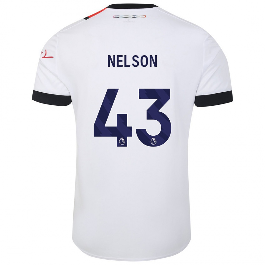 Gyermek Zack Nelson #43 Fehér Idegenbeli Jersey 2023/24 Mez Póló Ing