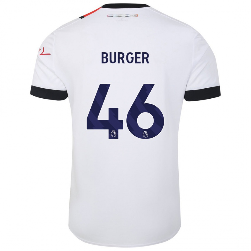 Gyermek Jake Burger #46 Fehér Idegenbeli Jersey 2023/24 Mez Póló Ing