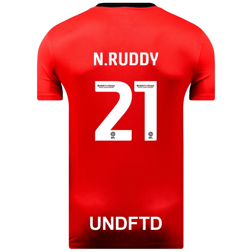 Gyermek John Ruddy #21 Piros Idegenbeli Jersey 2023/24 Mez Póló Ing