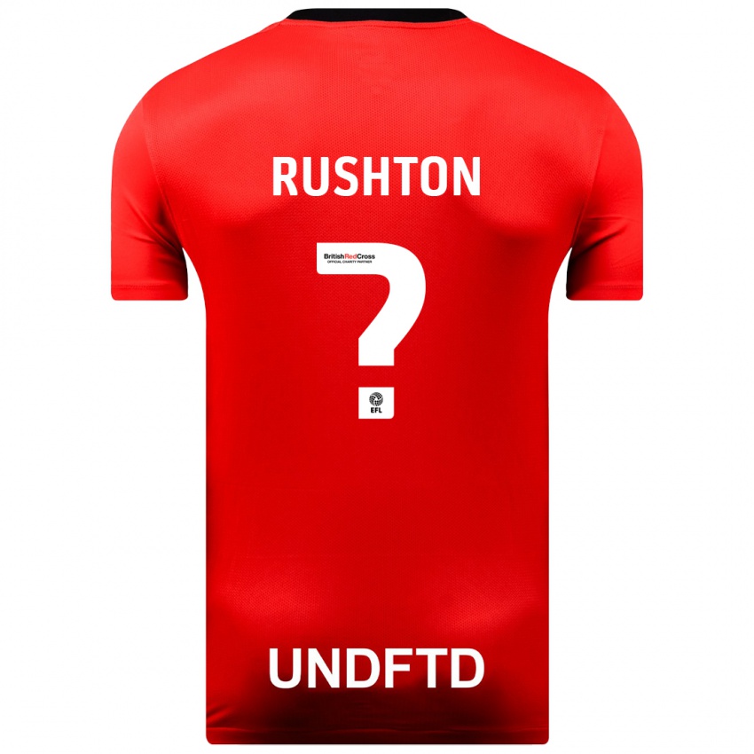 Gyermek Niall Rushton #0 Piros Idegenbeli Jersey 2023/24 Mez Póló Ing