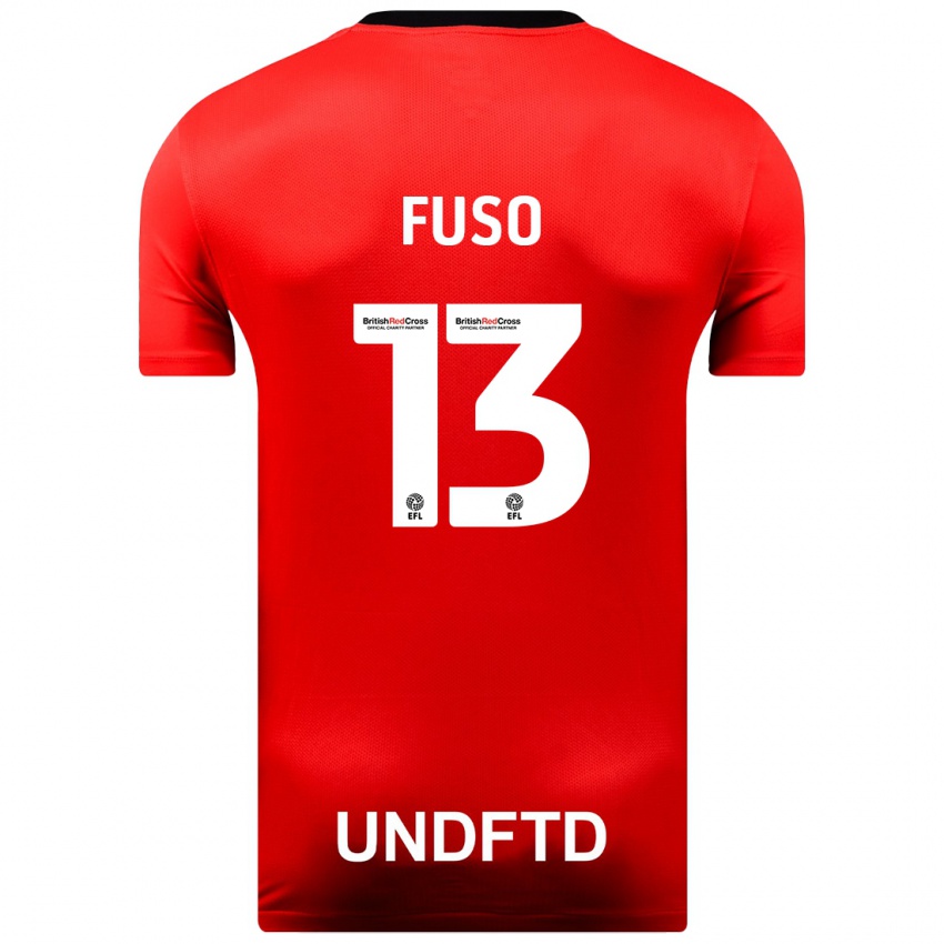 Gyermek Ivana Fuso #13 Piros Idegenbeli Jersey 2023/24 Mez Póló Ing