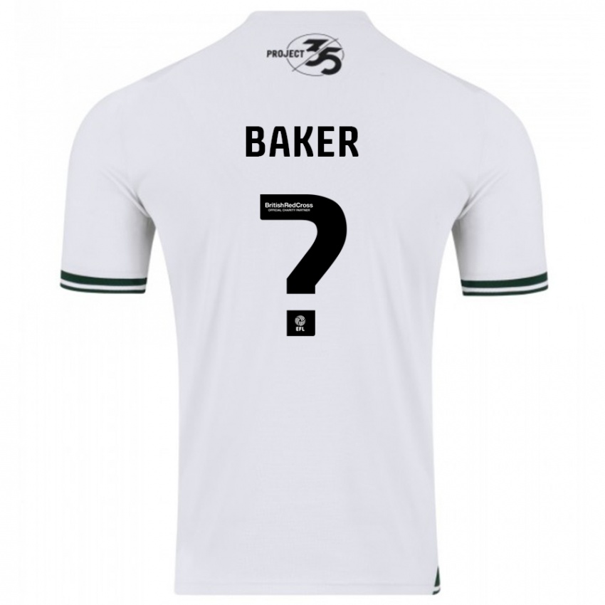 Gyermek Zak Baker #0 Fehér Idegenbeli Jersey 2023/24 Mez Póló Ing