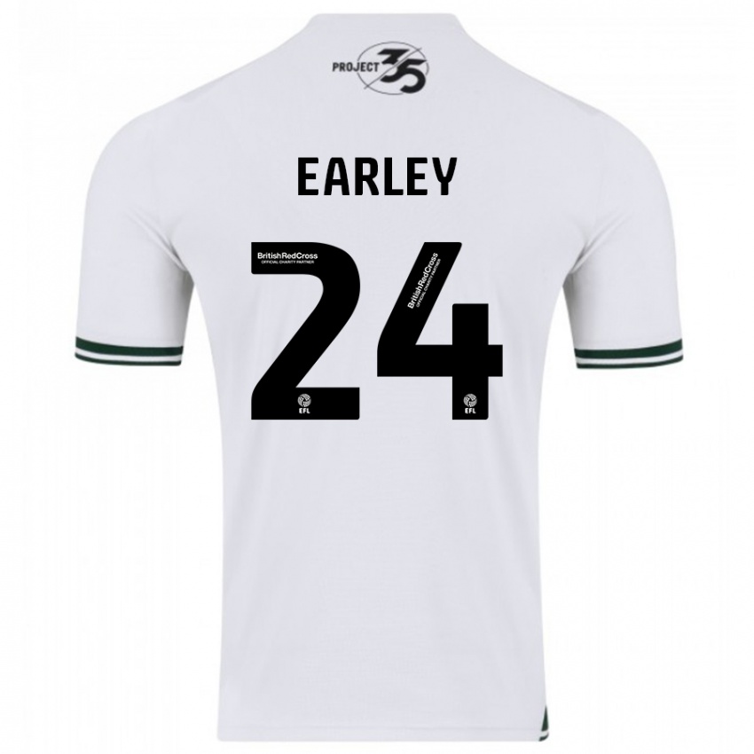 Gyermek Saxon Earley #24 Fehér Idegenbeli Jersey 2023/24 Mez Póló Ing