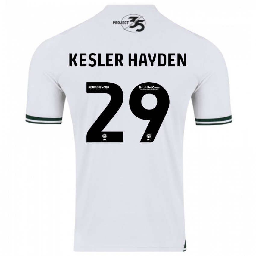 Gyermek Kaine Kesler-Hayden #29 Fehér Idegenbeli Jersey 2023/24 Mez Póló Ing