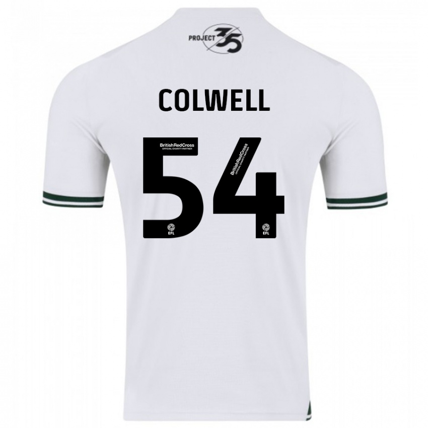 Gyermek Lewis Colwell #54 Fehér Idegenbeli Jersey 2023/24 Mez Póló Ing