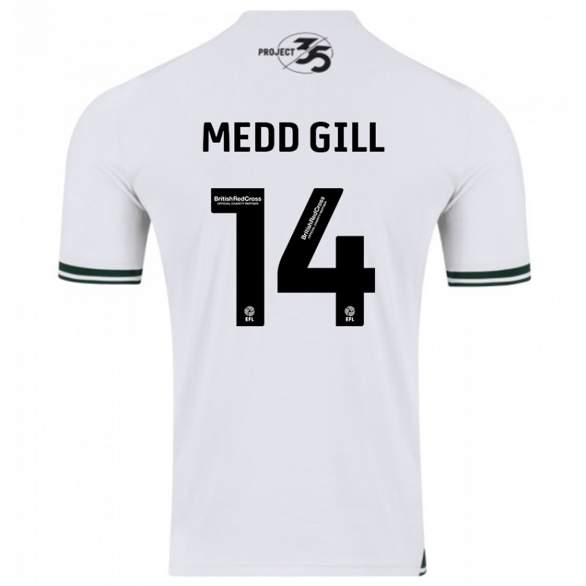 Gyermek Tamsin Medd-Gill #14 Fehér Idegenbeli Jersey 2023/24 Mez Póló Ing