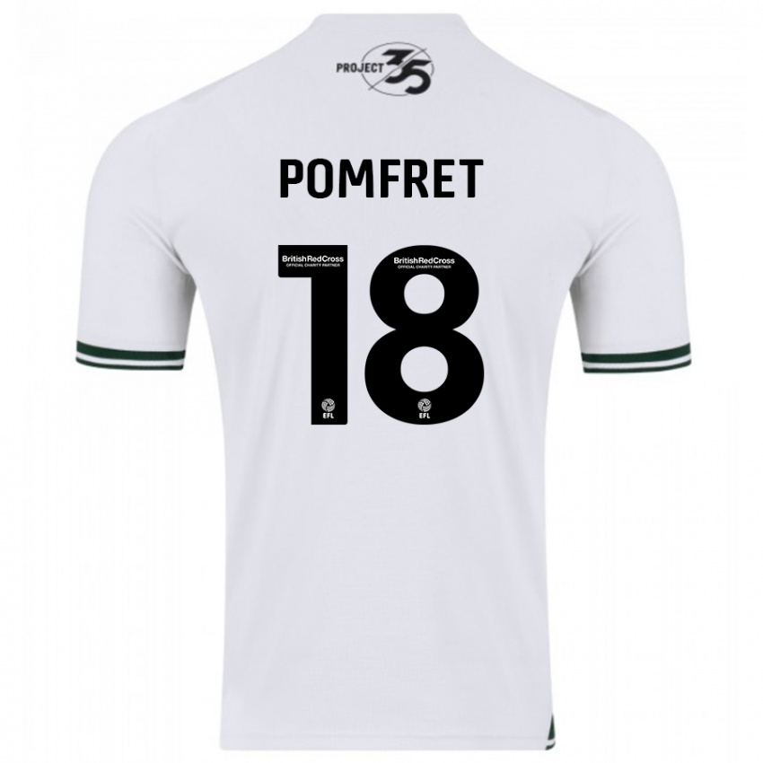 Gyermek Taya Pomfret #18 Fehér Idegenbeli Jersey 2023/24 Mez Póló Ing