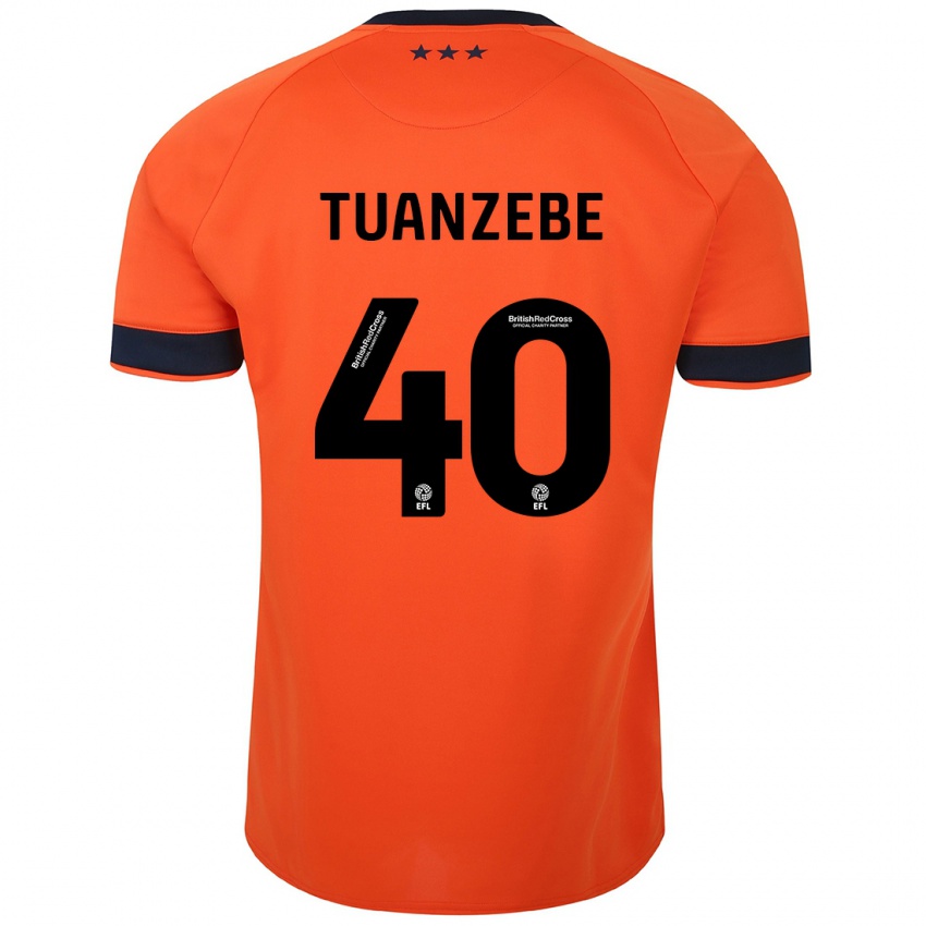 Gyermek Axel Tuanzebe #40 Narancs Idegenbeli Jersey 2023/24 Mez Póló Ing