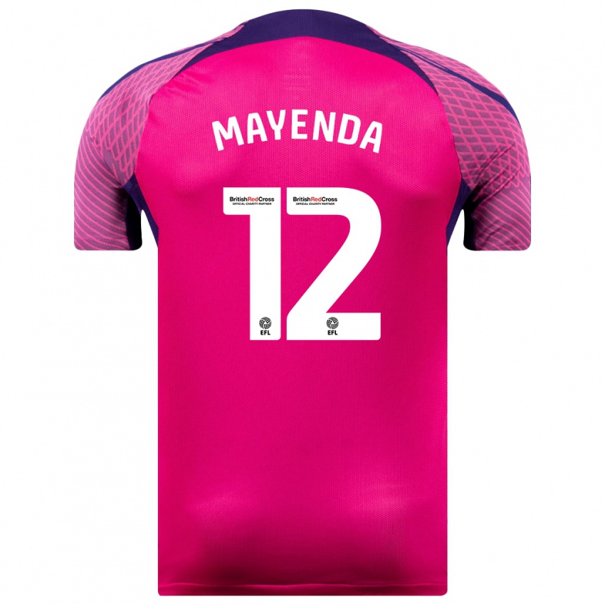 Gyermek Eliezer Mayenda #12 Lila Idegenbeli Jersey 2023/24 Mez Póló Ing