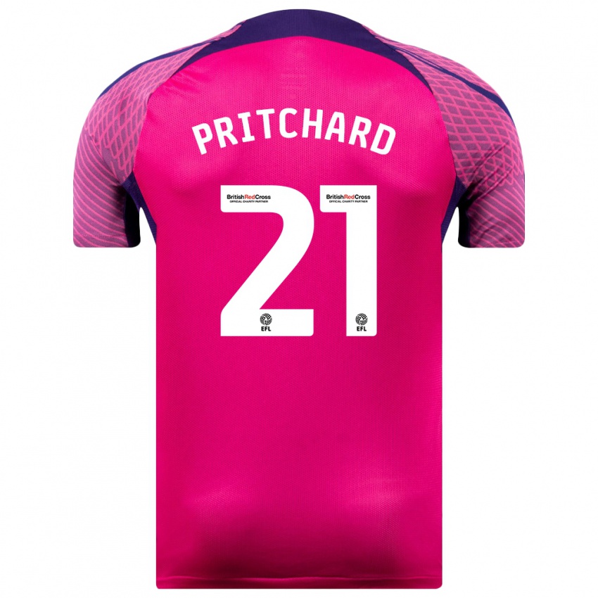 Gyermek Alex Pritchard #21 Lila Idegenbeli Jersey 2023/24 Mez Póló Ing