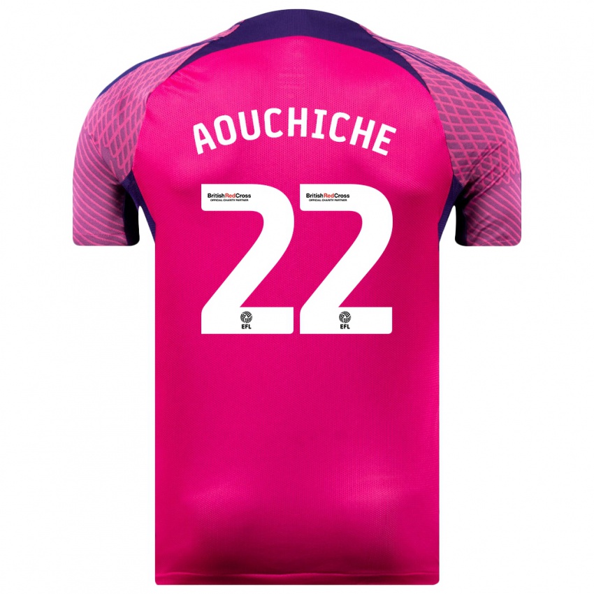 Gyermek Adil Aouchiche #22 Lila Idegenbeli Jersey 2023/24 Mez Póló Ing