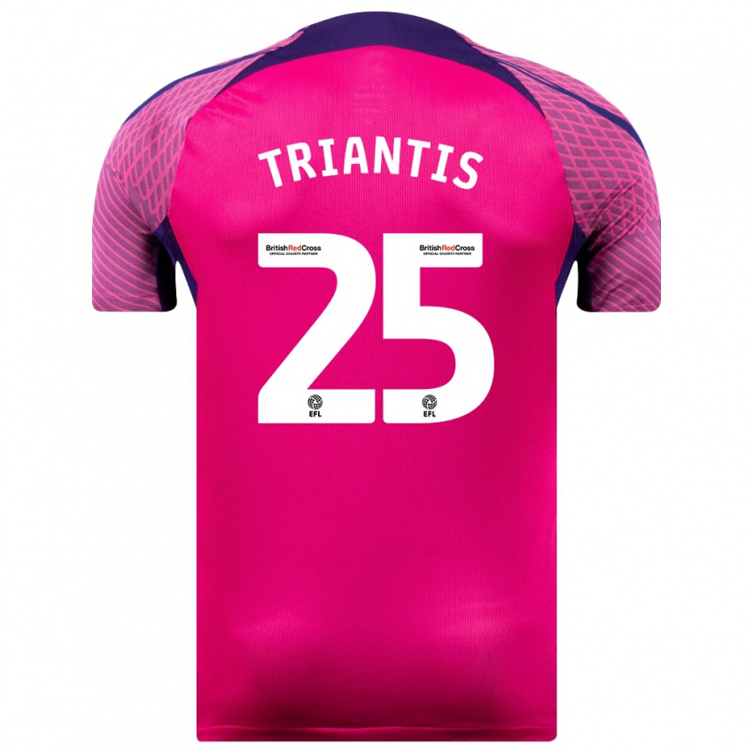 Gyermek Nectarios Triantis #25 Lila Idegenbeli Jersey 2023/24 Mez Póló Ing