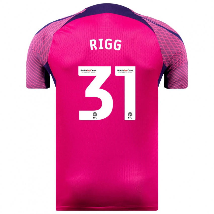 Gyermek Chris Rigg #31 Lila Idegenbeli Jersey 2023/24 Mez Póló Ing