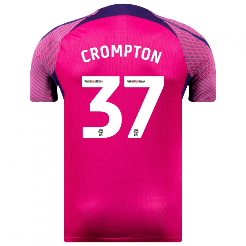 Gyermek Ben Crompton #37 Lila Idegenbeli Jersey 2023/24 Mez Póló Ing