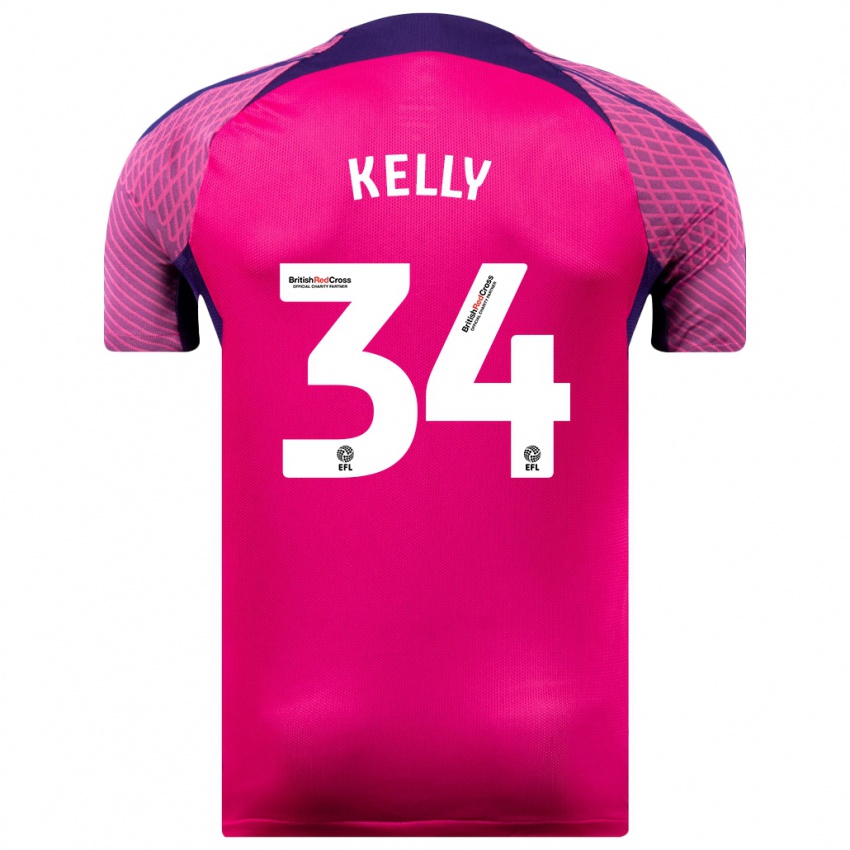 Gyermek Caden Kelly #34 Lila Idegenbeli Jersey 2023/24 Mez Póló Ing