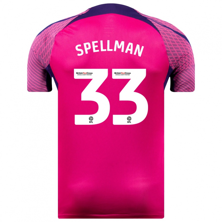 Gyermek Michael Spellman #33 Lila Idegenbeli Jersey 2023/24 Mez Póló Ing