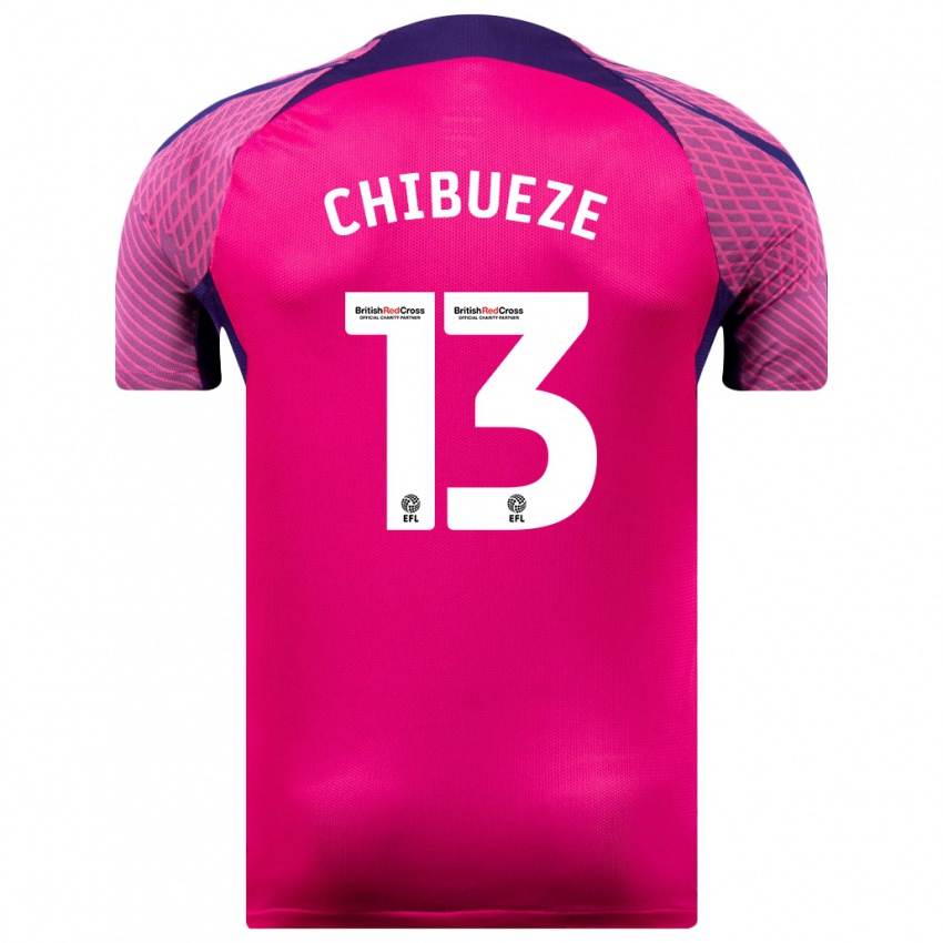 Gyermek Kelechi Chibueze #13 Lila Idegenbeli Jersey 2023/24 Mez Póló Ing