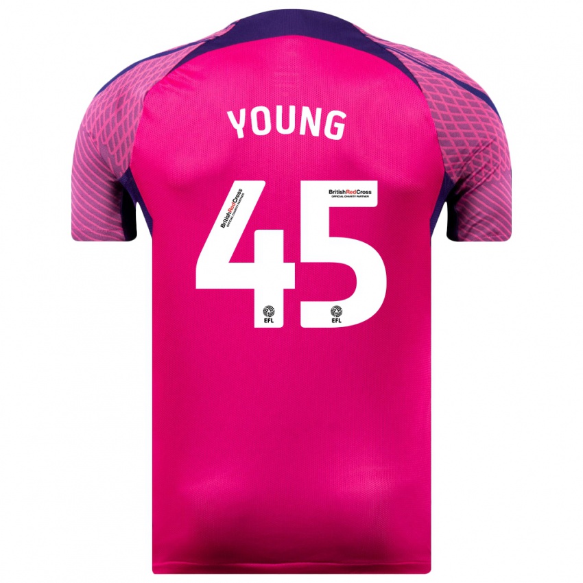 Gyermek Matthew Young #45 Lila Idegenbeli Jersey 2023/24 Mez Póló Ing