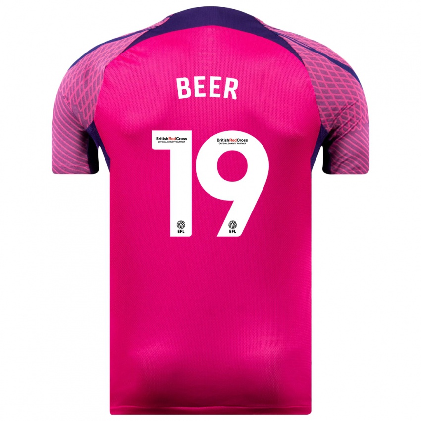 Gyermek Megan Beer #19 Lila Idegenbeli Jersey 2023/24 Mez Póló Ing